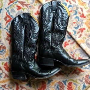 Rod Patrick Bootmakers Black Leather Cowboy Boots 9M Western Style
